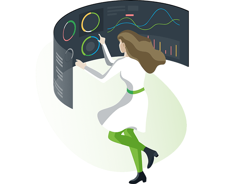 A data architect reviewing several complex data points to create the right framework for a scalable system